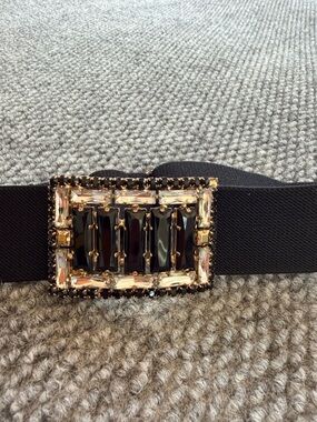 BCBGMaxAzria Y2K Vintage Style Rhinestone Statement Belt Art Deco Crystal
